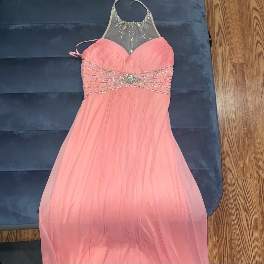 NEW Xcape Rhinestone Gem Halter Neck Formal Dress